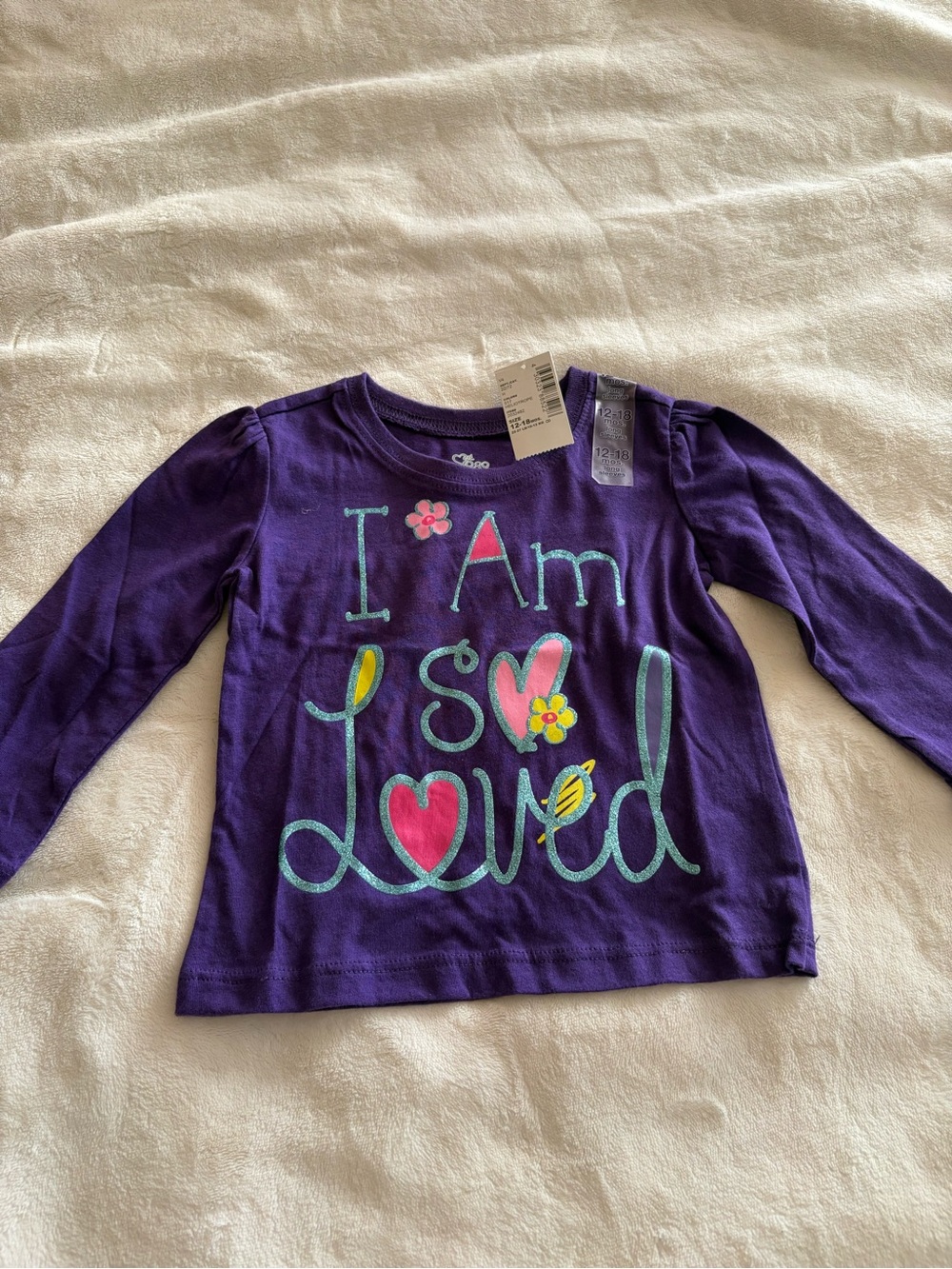 1989 Place Purple Long-Sleeve Girls Top with Multicolor Graphic